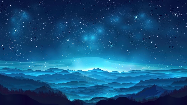 Beautiful background of night starry dark blue sky