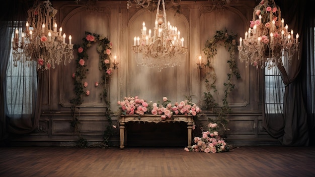 A beautiful background stage art nouveau style