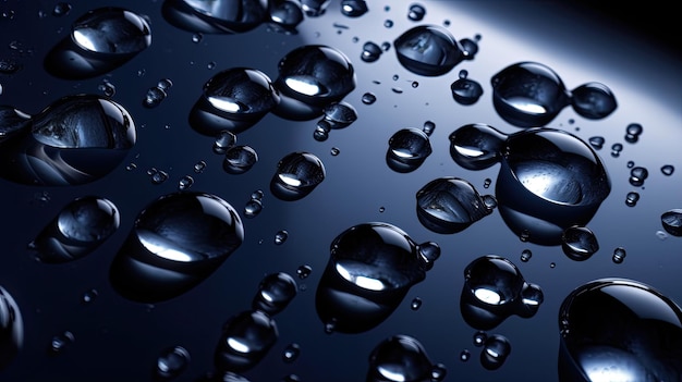 Beautiful background visible drops of water on glass Generative AI