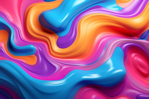 Beautiful background with fluid paint d illustration