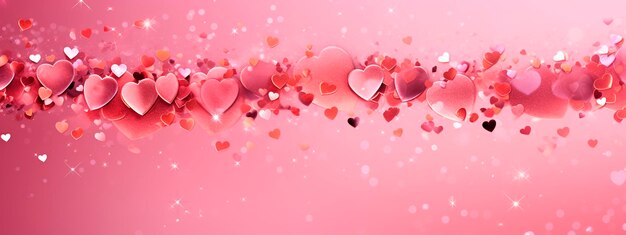 Beautiful background with pink hearts Generative AI valentine