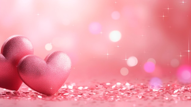 beautiful background with pink hearts generative ai valentine