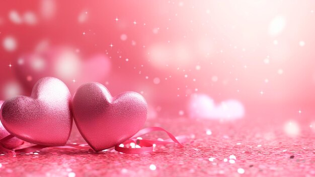 beautiful background with pink hearts generative ai valentine