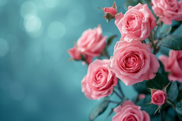 Photo beautiful background with pink roses