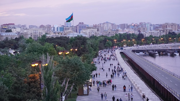 바쿠 시 바쿠 아제르바이잔 아름다운 휴가 개념