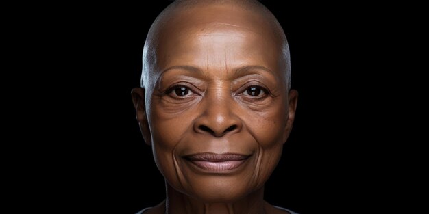 A beautiful bald woman undergoing chemotherapy in the prevention and treatment of breast cancer