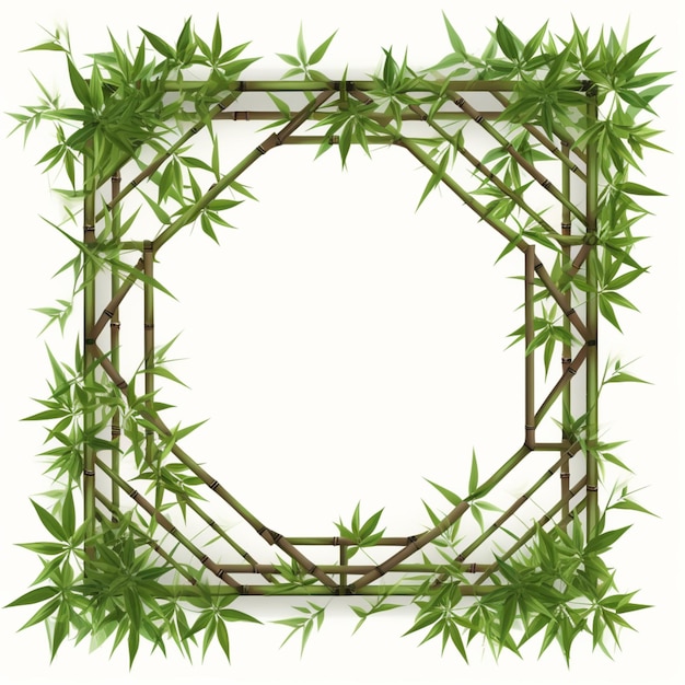 Photo beautiful bamboo tree leaves frame border design pictures ai generated art