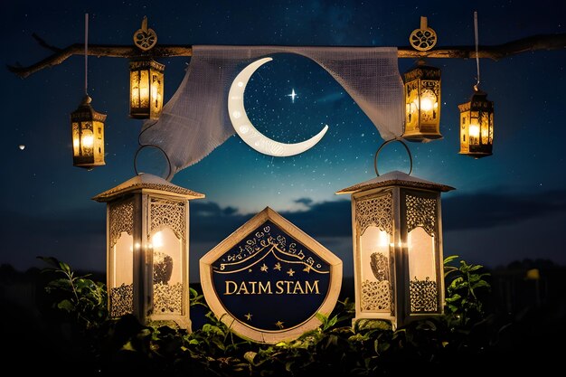 Photo a beautiful banner design for ramadan featuring