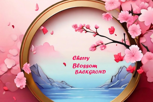 A beautiful banner with cherry blossoms background