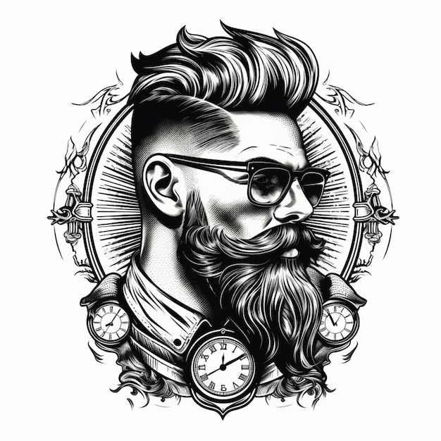 Beautiful barber logo vector design