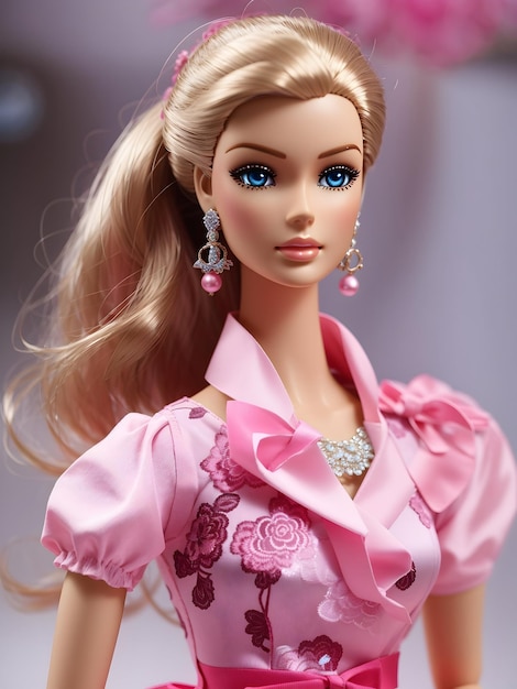 Photo beautiful barbie doll in fashionable clothes 3 barbie full body blue eyes samiling face hair