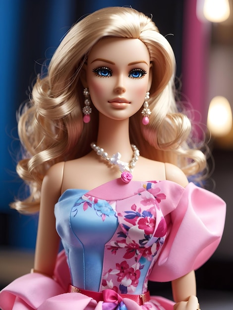 Photo beautiful barbie doll in fashionable clothes 3 barbie full body blue eyes samiling face hair