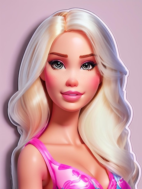 beautiful barbie doll sticker