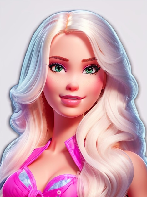 beautiful barbie doll sticker