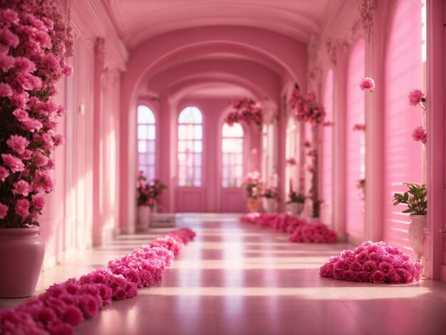 아름다운 바비의 분홍색 파라다이스 하우스 이미지