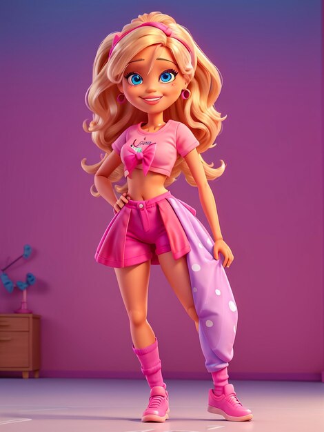 Premium AI Image | A beautiful barbie with white hair Stylish doll