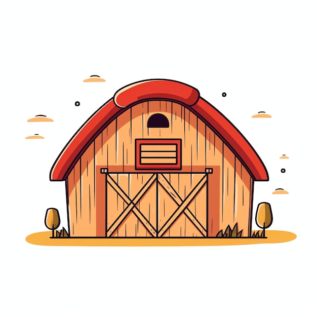 Photo beautiful barn watercolor clipart illustration