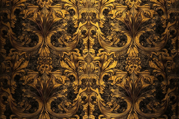 Beautiful baroque ornament on the wall