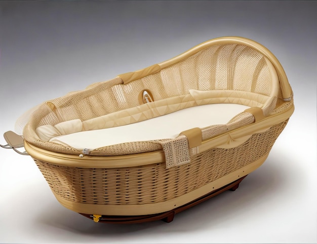 Foto una bella cesta fatta di legno e bambù