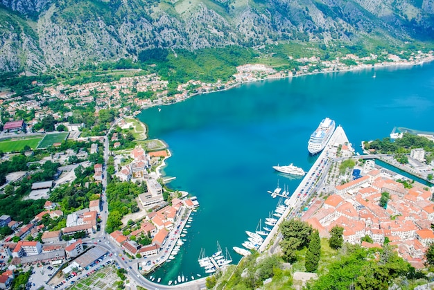 The beautiful Bay of Kotor in Montenegro.