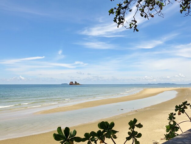 Photo beautiful beach in the bright day