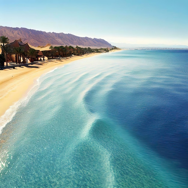 Beautiful beach coast in the Red Sea