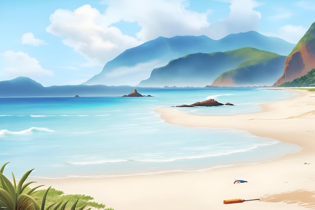 A beautiful beach generated by Ai