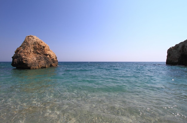 Beautiful beach in Greece at summer