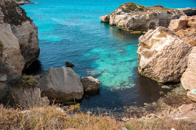 Beautiful beach in italy with turqoise water