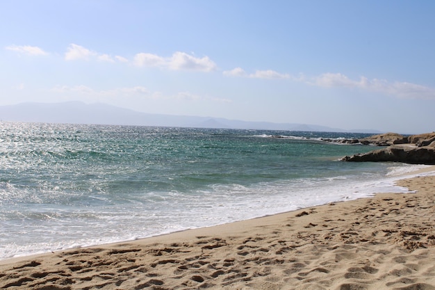 Photo beautiful beach in naxos island greece