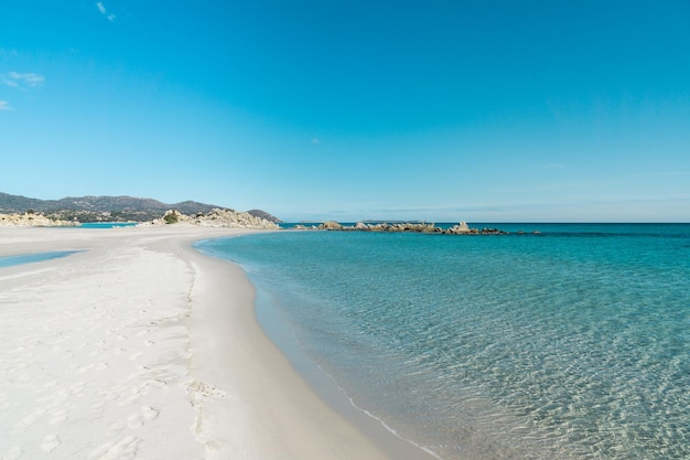 The beautiful beach of porto giunco villasimius sardinia