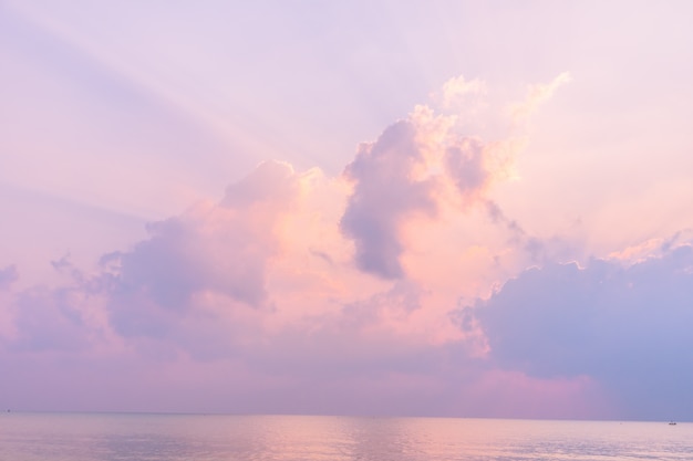 Beautiful beach and sea on sunrise time