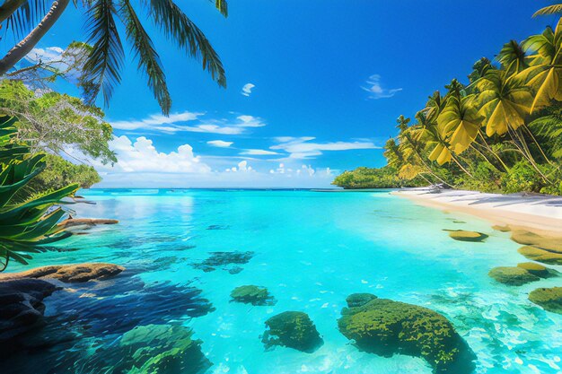 Beautiful beach at seychelles praslin island