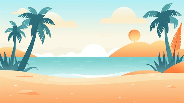 Photo beautiful beach view landscape background illustration