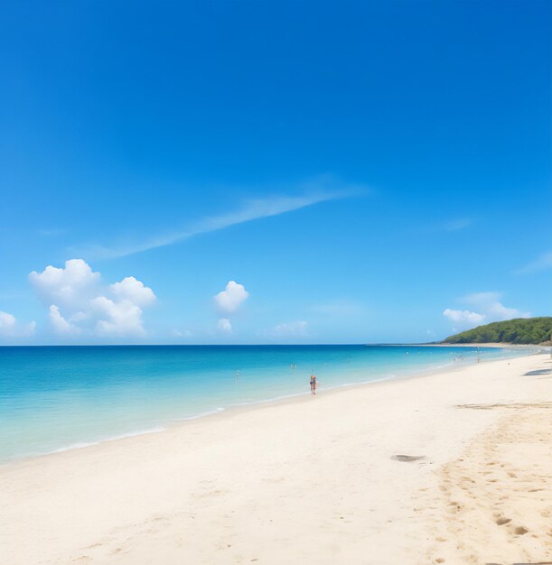 Beautiful beach with blue sky