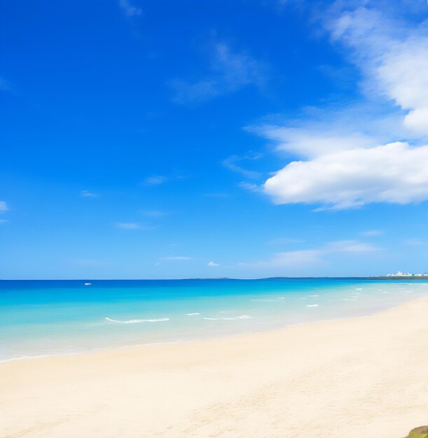 Beautiful beach with blue sky