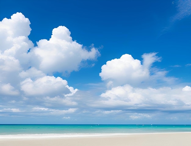 Beautiful beach with cloudy background