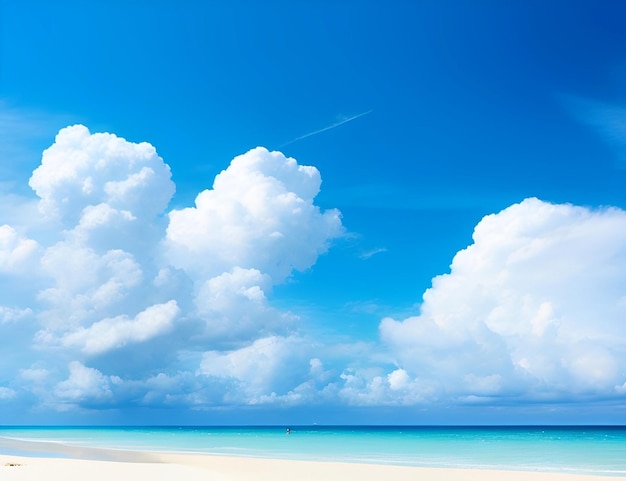 Beautiful beach with cloudy background