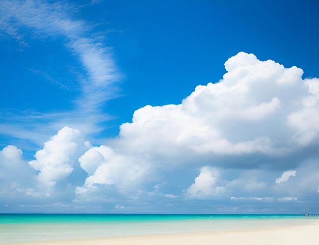 Beautiful beach with cloudy background