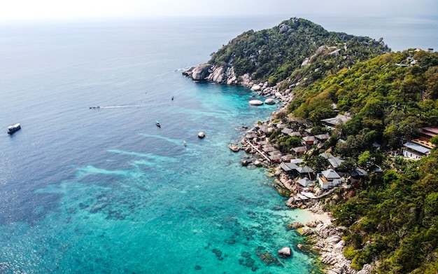 Beautiful beach with turquoise water in Koh Tao island Thailand