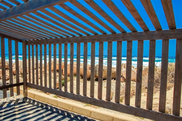 Beautiful beach with waves in the nature of the background