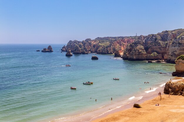 포르투갈, 라고스 Algarve 해안의 아름다운 해변.