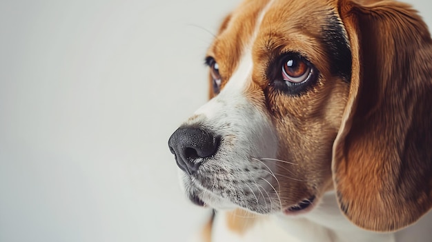 Photo beautiful beagle dog isolated on white generative ai