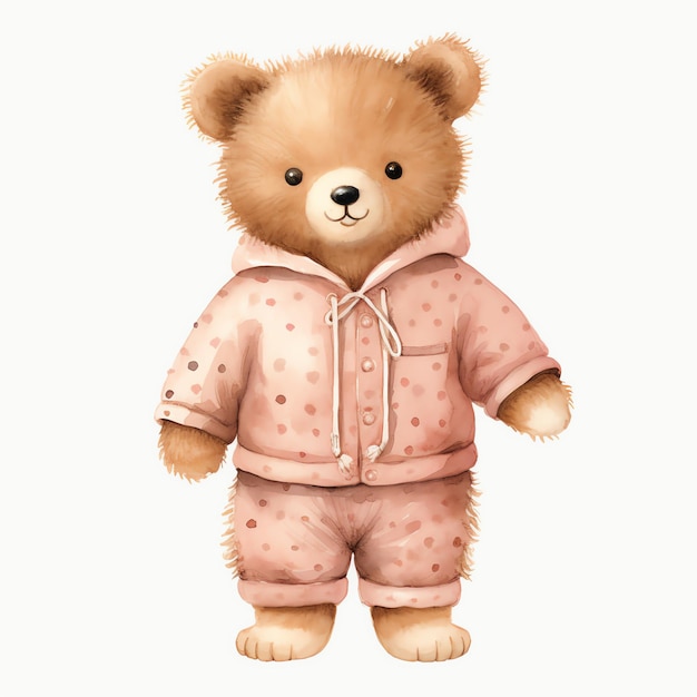 Premium Photo  Beautiful Bear in Pajamas watercolor clipart illustration