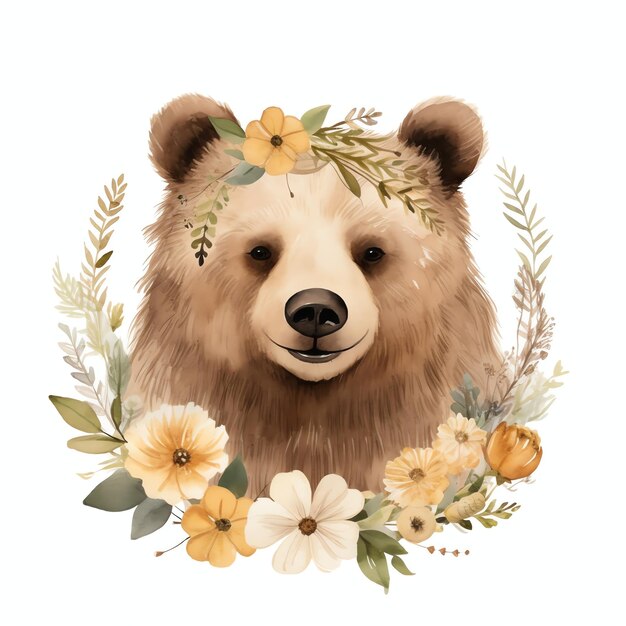 Premium Photo | Beautiful Bear with Peace Sign watercolor clipart ...