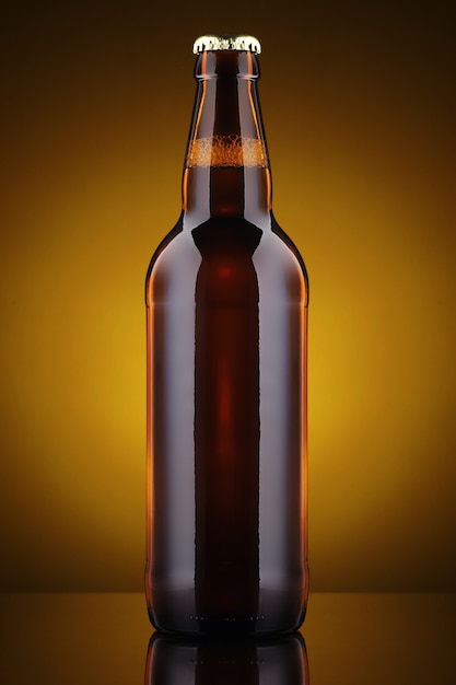 Beautiful beer bottle without label