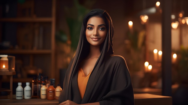 Beautiful Bengali skincare model ai generated