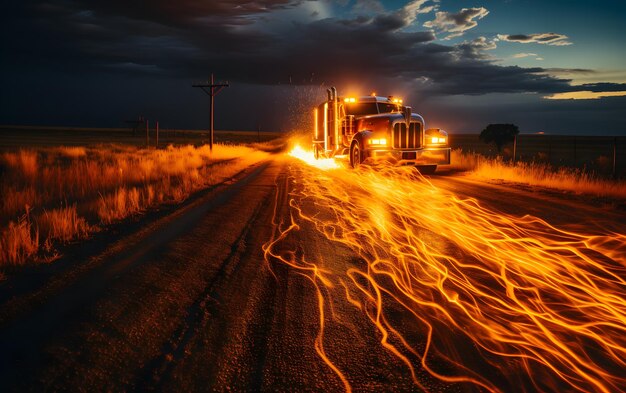 Photo beautiful big truck background