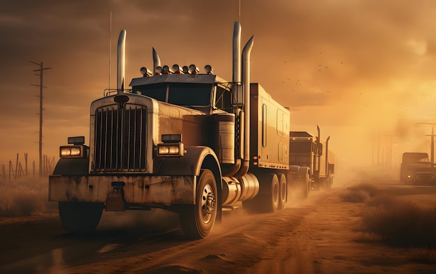 Photo beautiful big truck background