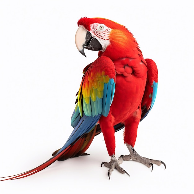 Beautiful big wild parrot looking forward is shown in full length Ai generated